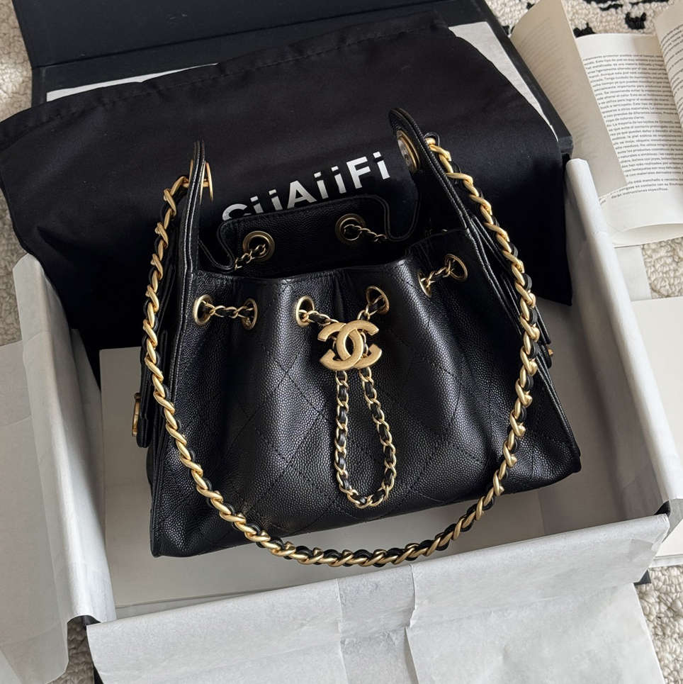 Designer Bag Luxury Mini Bag Fashion Shoulder Bag Women's 25 Bag High Quality Drawstring Bucket Bag Chain Leather And Metal Letter Bag Large Capacity Handbag