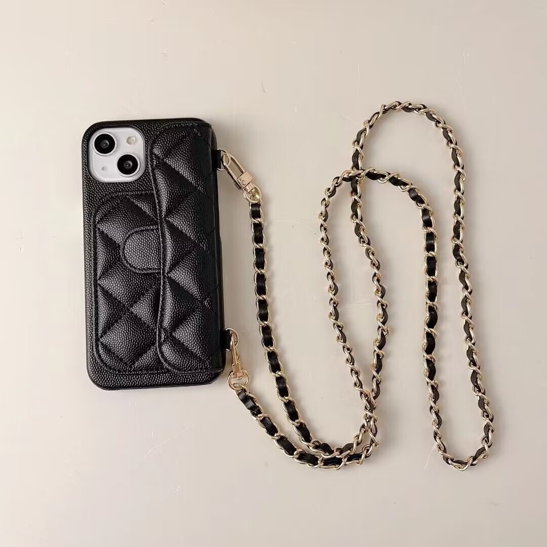 European and American Style iPhone 13 Pro Max Case Apple 12 Luxury 11 High-end X/14 Crossbody Leather Card Holder