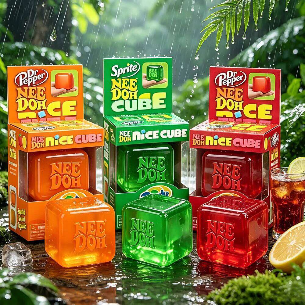 Dr Pepper X NeeDoh Nice Squishy Stress Soft Squeeze Fidget Cube For Kids & Adults Anxiety Relief Sensory Toy 26L0523