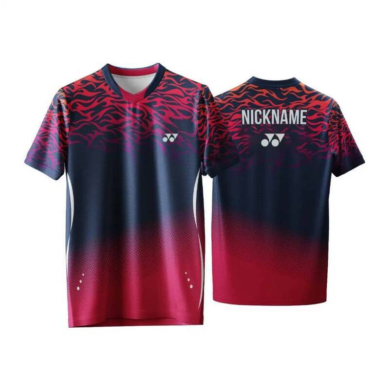 Free customization. Badminton t-shirt, quick-drying, breathable, short-sleeved, fashionable style, best seller in 2026, suitable for both men and wome