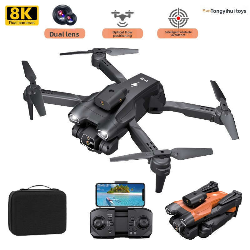V9 Fixed Height Obstacle Avoidance Drone HD Camera Four Axis Remote Control Aerial Photography Quadcopter Toy CKS