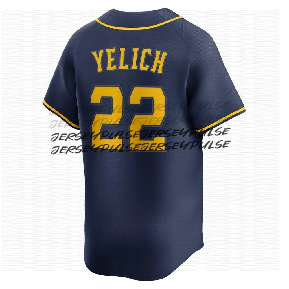 Milwaukees Brewers jersey William Contreras Christian Yelich Jackson Chourio Misiorowski Jake Bauers Sal Frelick Abner Uribe Robin Yount Brewer Baseba