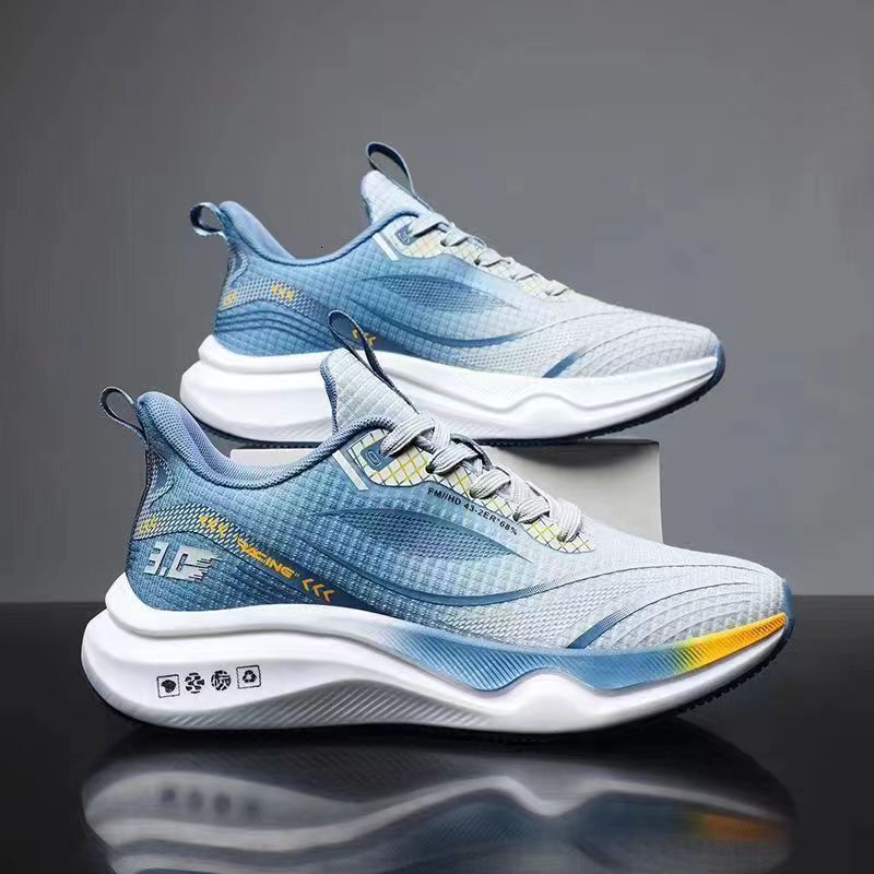 Mens Gradient Mesh Running Shoes Lightweight Breathable Non Slip Athletic Sneakers