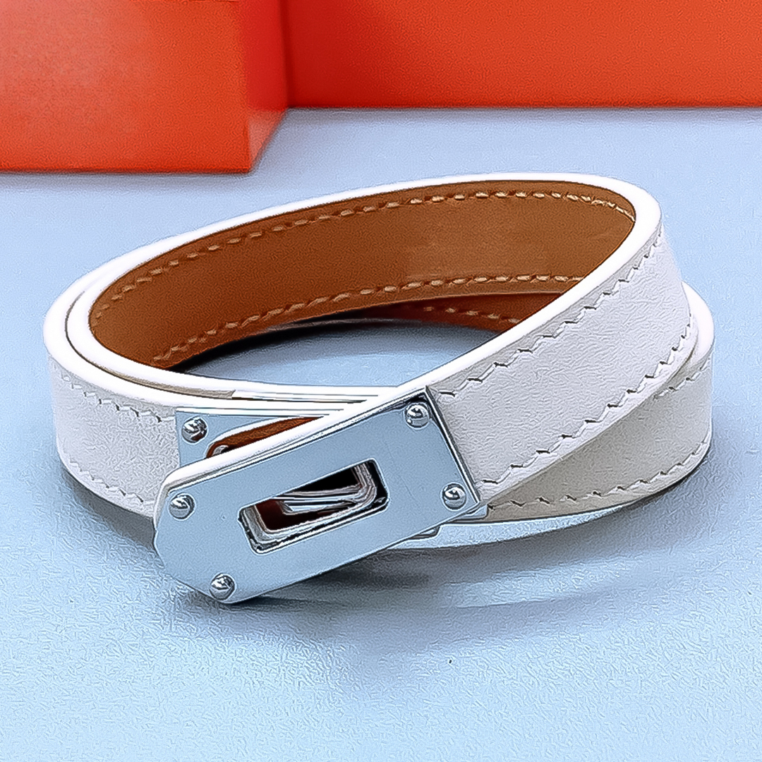 Designer Bracelet for Women Stainless Steel 18K Gold Plated Bangle Genuine Leather Bangles Luxury Jewlery Designer Premium Classic Free Shipping Buy One Get One