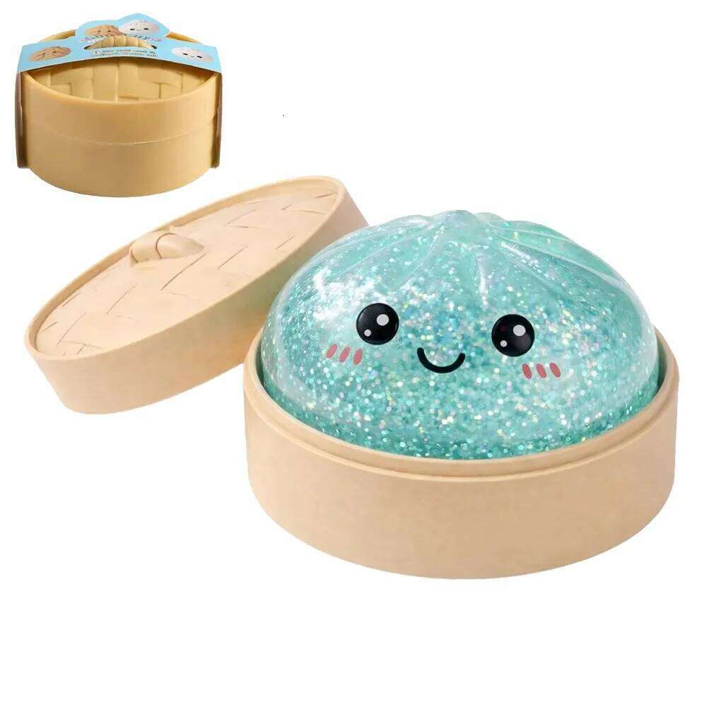 New Glitter Dumpling Squishy with Box Dumplings Sensory Squeeze Toy for Stress Relief 26L0523
