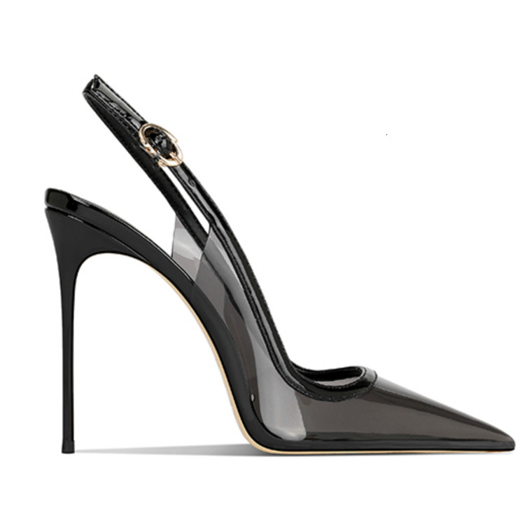Womens Brown Patent Slingback Heels Pointed Toe Stiletto High Heel Pumps - view 6