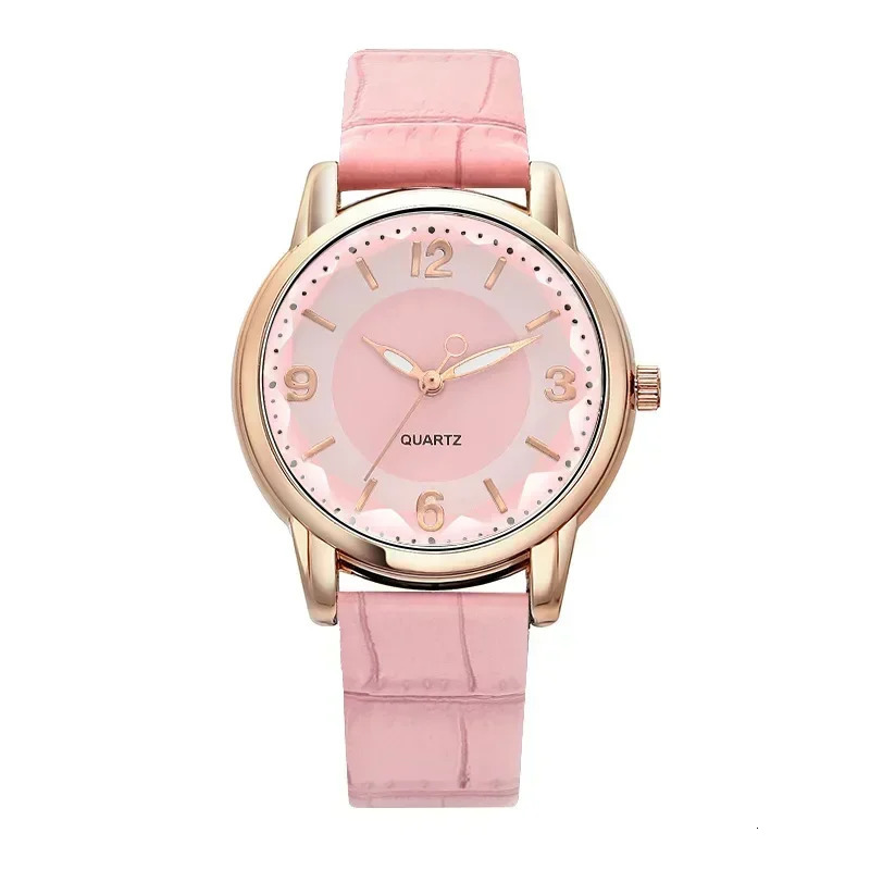 Leather Strap Ladies Watch Polygon Glass y Women clocks Dial Quartz Creative Fashion Quartz Watch 260521