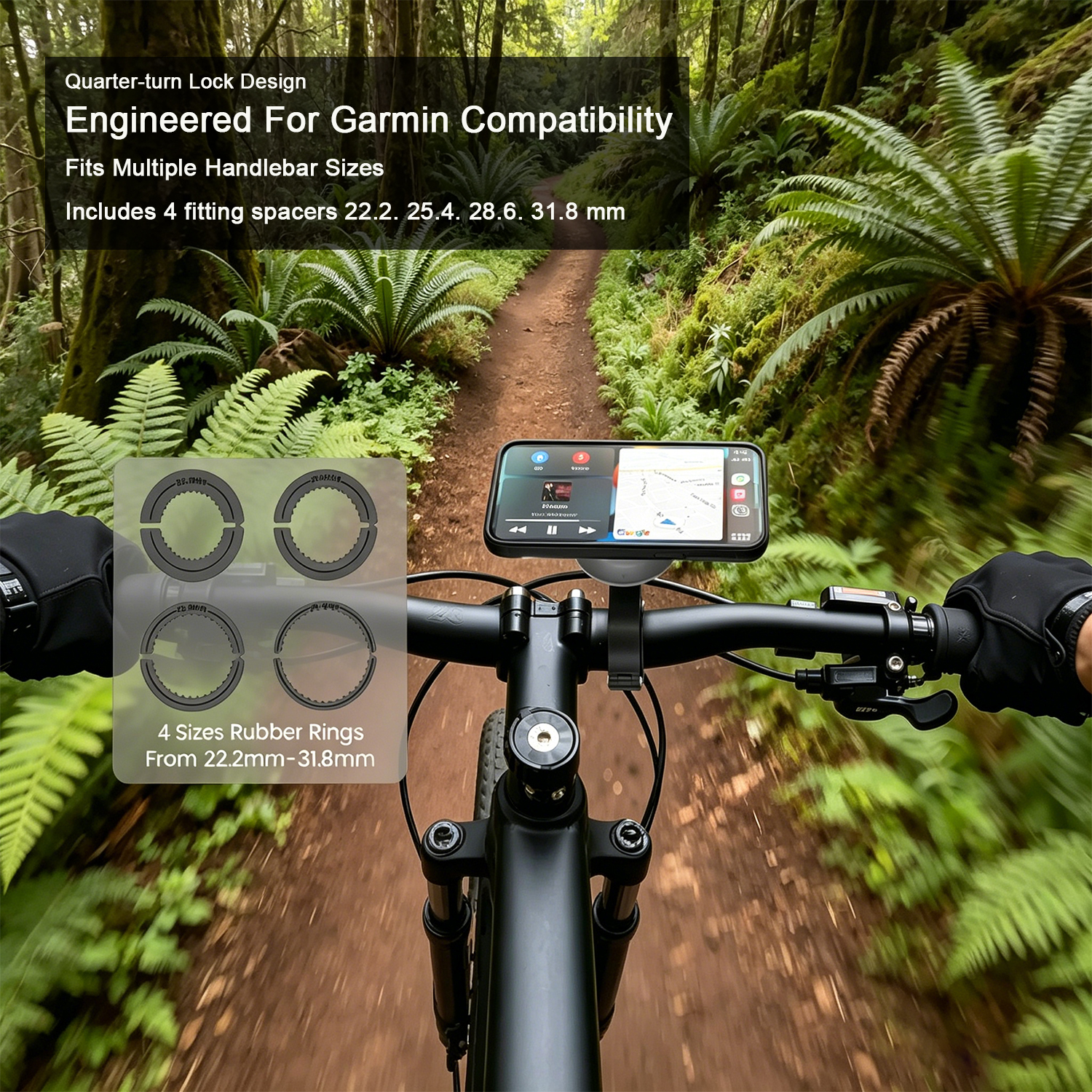 For Garmin Quick Mount Shockproof Case for iPhone 16 Pro Max,16 Pro,15,14,13,12- Anti-Drop Protective Cover