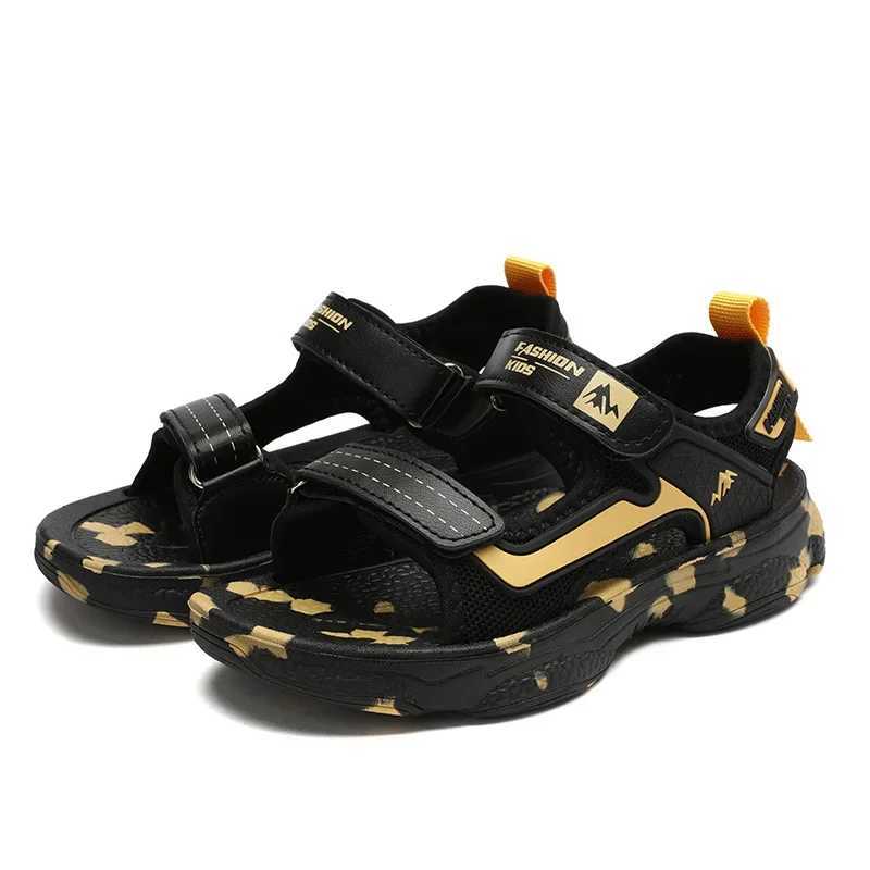 2025 Summer Boys Soft Sandals Fashion Children Shoes Autumn Light Cartoon Sandalias Flat Beach 4-12 Years Old Kids Shoes 12yrs C260522