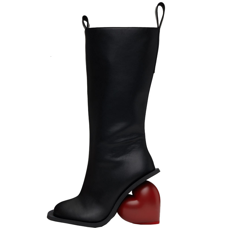 New Women's Knee High Boots Sculptural Heel 136 Smooth Leather Multi Color Tall Shaft Event Party Shoes - view 6