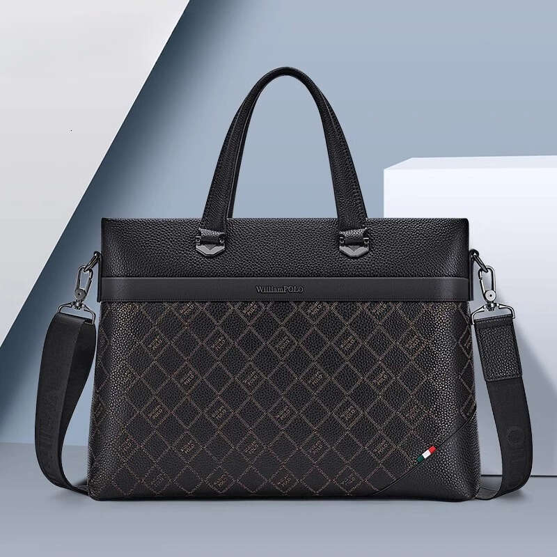 Fashion Genuine Leather Business Handbag Multifunctional Crossbody Shoulder Bag Large Capacity Office Laptop Bag SENYY