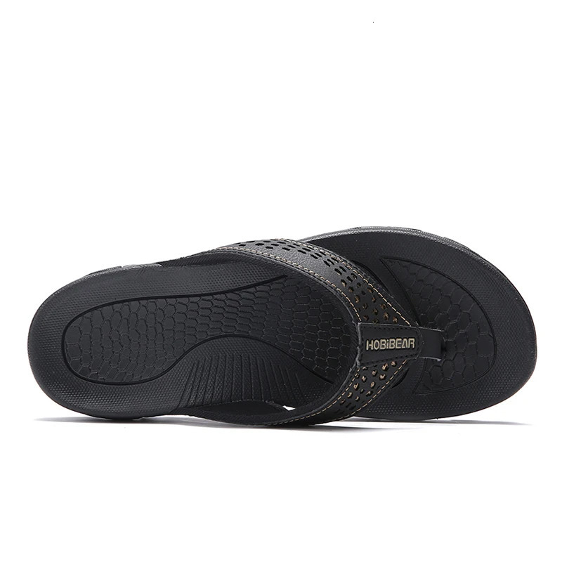Summer Outside PU Leather Mens Flip Flops Slippers Outdoor Beach Shoes Flip Flop Plus Big Size 49 50 51 52 Drop 260625 - view 5