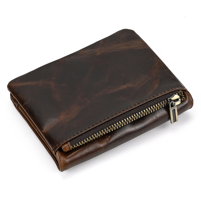 Designer Bag Genuine wallet, premium oil leather for men and women, top-layer cowhide, multiple card slots, coin pocket, short style - view 4