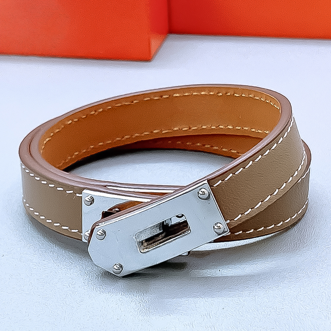 Designer Bracelet for Women Stainless Steel 18K Gold Plated Bangle Genuine Leather Bangles Luxury Jewlery Designer Women Chic Elegant Free Shipping Buy One Get One