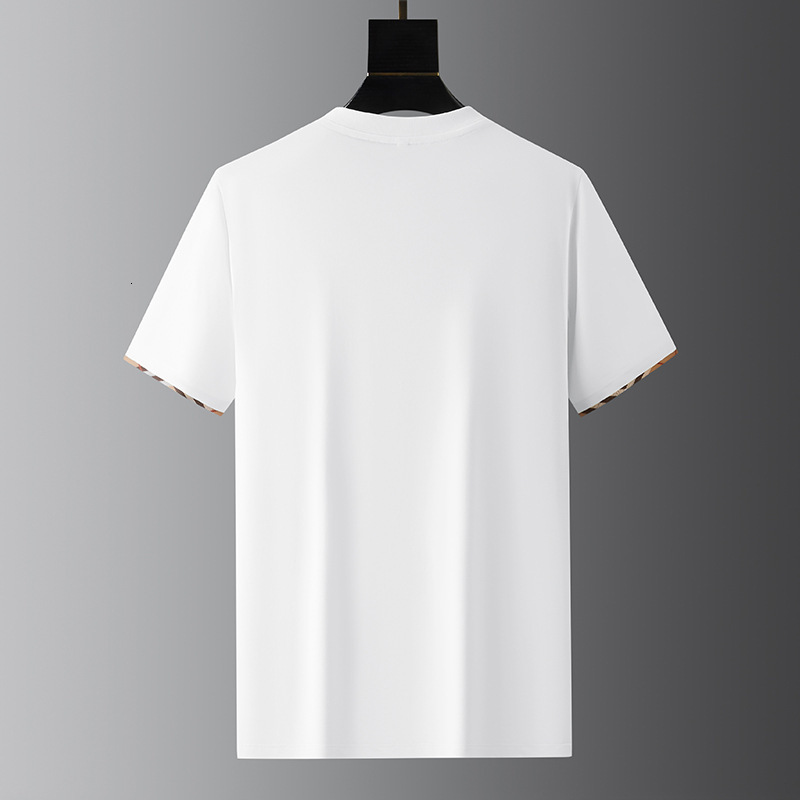 Luxury Brand Designer 2026 Summer New Mercerized Cotton T-Shirt Bear Patch Slim Fit Breathable Casual Fashion Round Neck Short Sleeve Daily Office