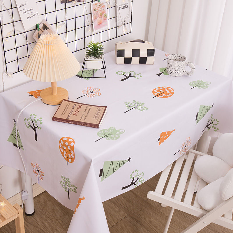 YL-38686 Custom PVC tablecloth, waterproof and oil-proof, desk decoration, dustproof tablecloth, coffee table mat