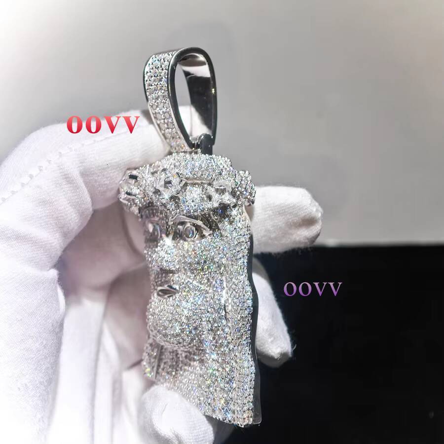 2026 new style Jesus 3inches Hip Hop Custom Iced Out Moissanite Mens FivePoint Star Cut Jesus Pendant