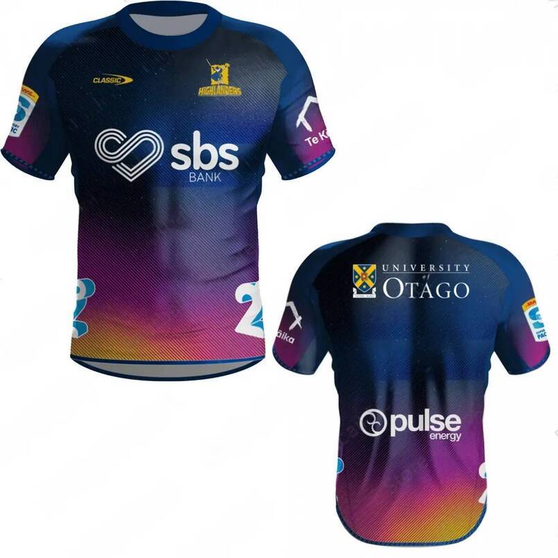 New best-selling products the summer. Highlanders Super Series home year 2024. Rugby training jersey, commander uniform for adults.