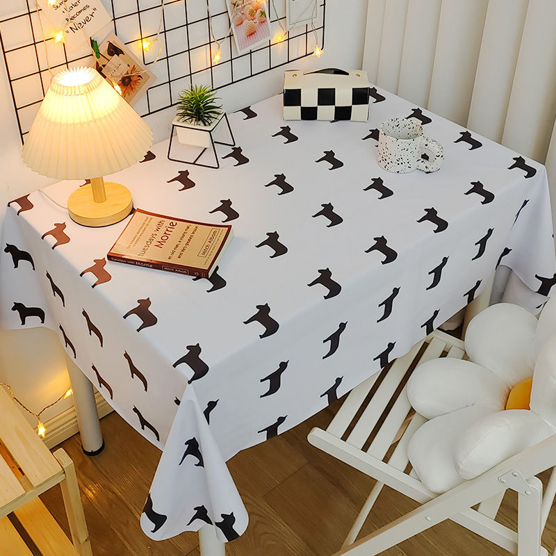 YL-38686 Custom PVC tablecloth, waterproof and oil-proof, desk decoration, dustproof tablecloth, coffee table mat