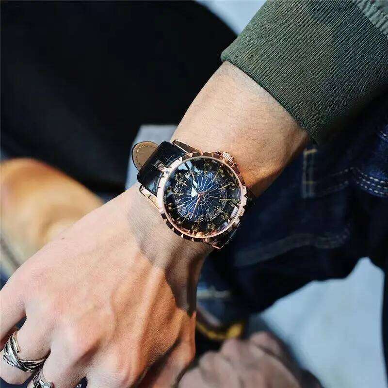 Luxurious and Elegant Knights of Twelve Tables Wormhole Concept Non-Mechanical Watch with Zodiac Signs, Niche Brand Men's Watch, Cas 26Y0523