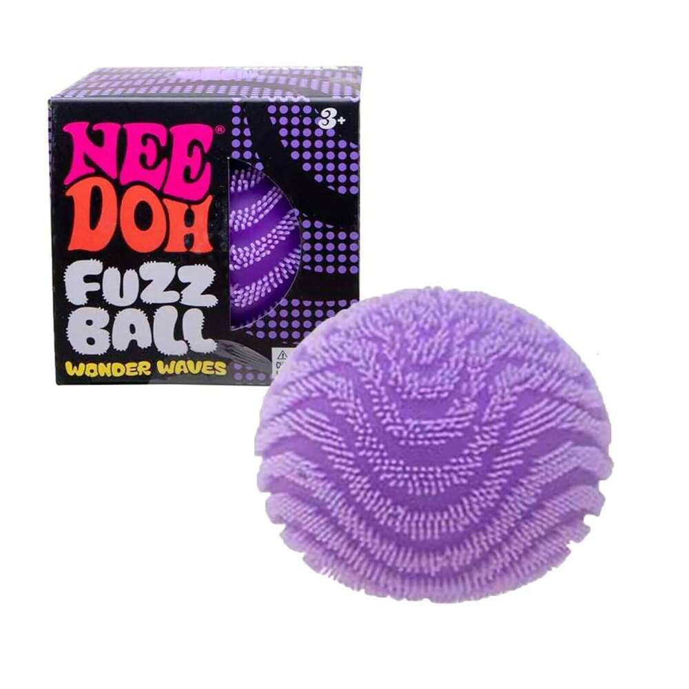 Nee Doh Fuzz Wonder Waves Sensory Squeeze Toy Textured Stress Relief Fidget Ball for Adults Kids 26L0523