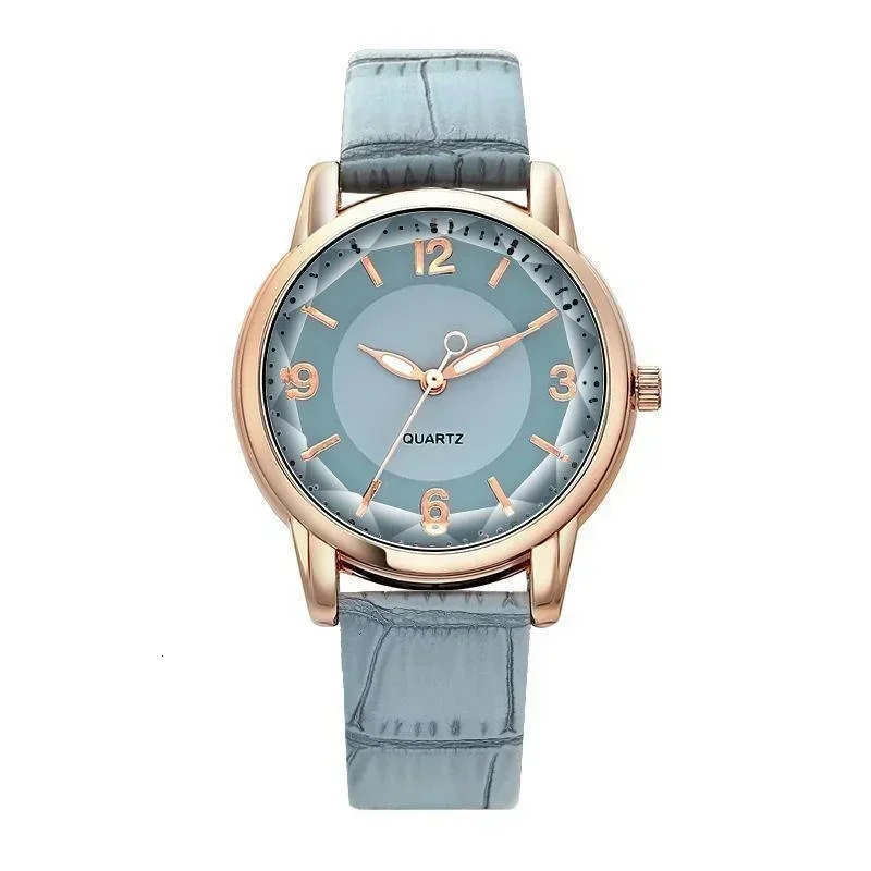 Leather Strap Ladies Watch Polygon Glass y Women clocks Dial Quartz Creative Fashion Quartz Watch 260521