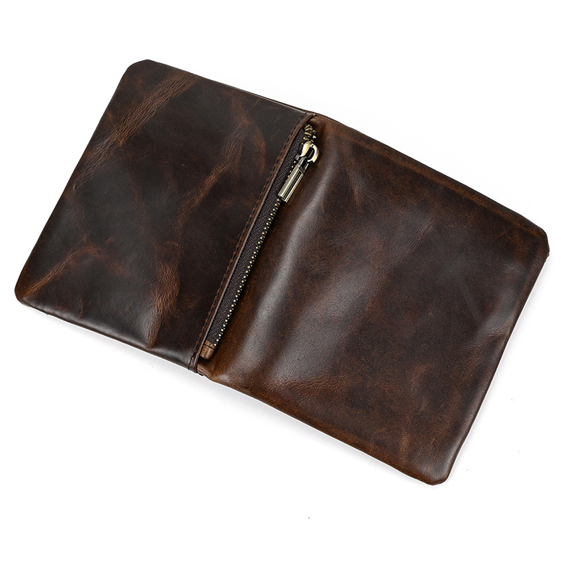 Designer Bag Genuine wallet, premium oil leather for men and women, top-layer cowhide, multiple card slots, coin pocket, short style - view 5