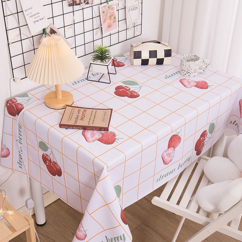 YL-38686 Custom PVC tablecloth, waterproof and oil-proof, desk decoration, dustproof tablecloth, coffee table mat