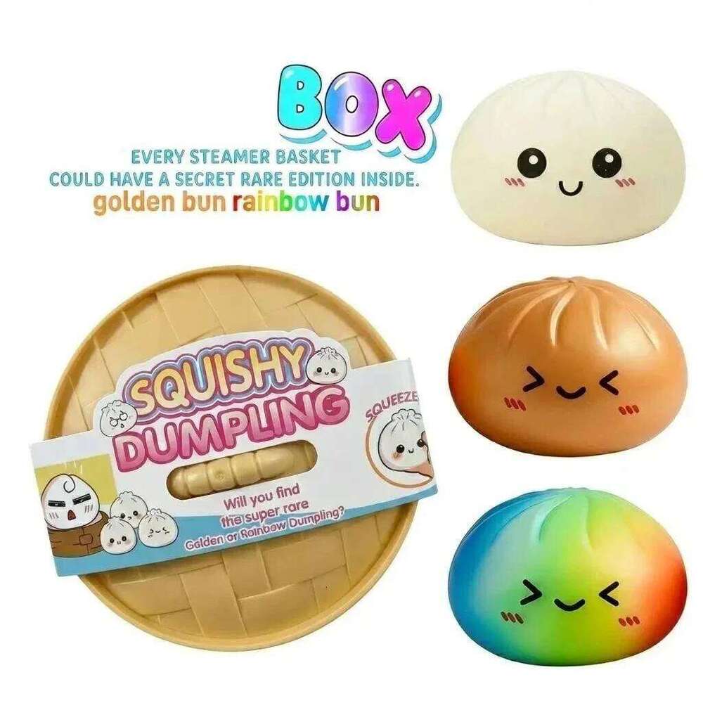 New Glitter Dumpling Squishy with Box Dumplings Sensory Squeeze Toy for Stress Relief 26L0523