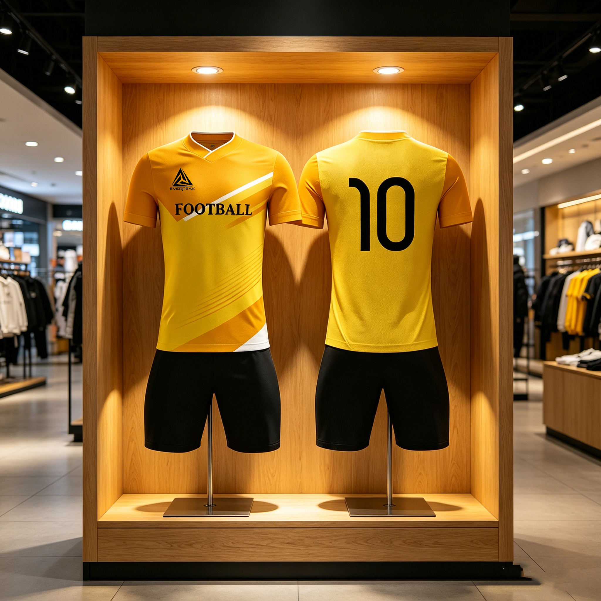 Custom Team Name Number Soccer Jersey Set Men Yellow White Geometric Football Uniform Quick Dry Team Training Sportswear for Adults - view 4