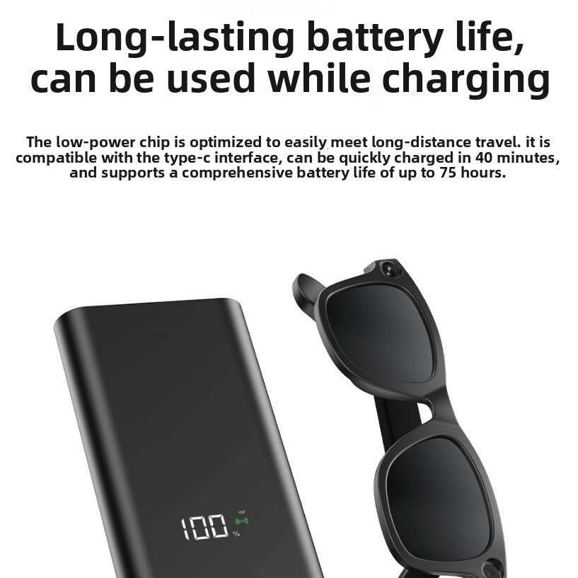E03 AI Smart Glasses, 800MP Camera, Photo/Video/Audio Recording, Voice Translation, AI Assistant Wake-Up, Image Recognition