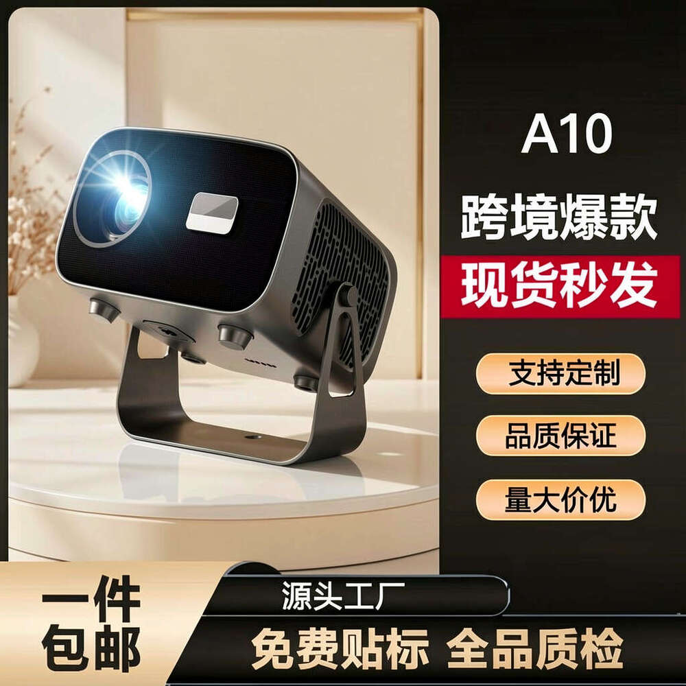 A10 Mini Portable Smart Projector, 4K HD Video, Auto Focus, PTZ Rotation, Home Theater Outdoor Portable Projector