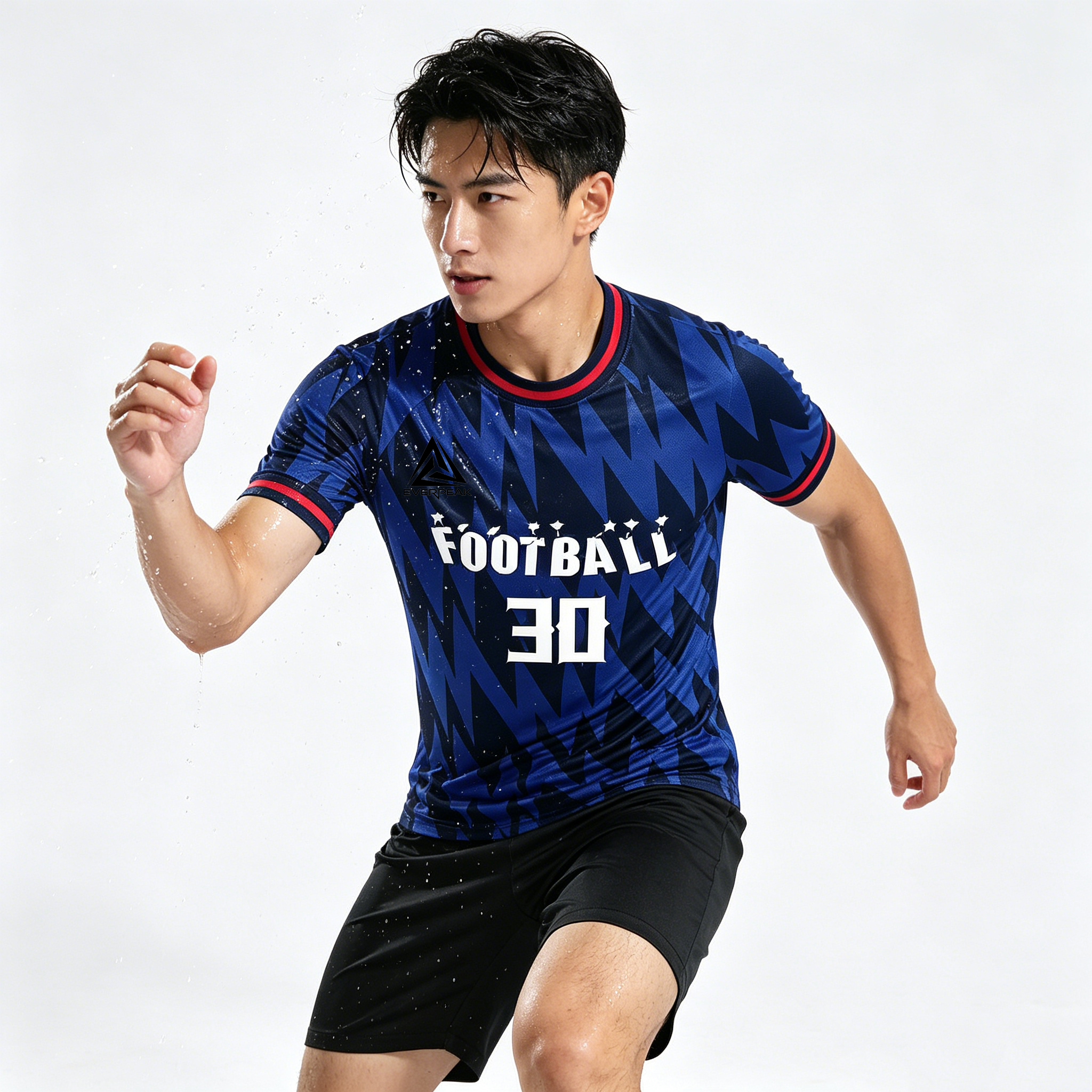 Custom Tiger Stripe Soccer Jersey Set Men Quick Dry Football Uniform with Shorts Customizable Team Name Number Logo for Sports - view 4