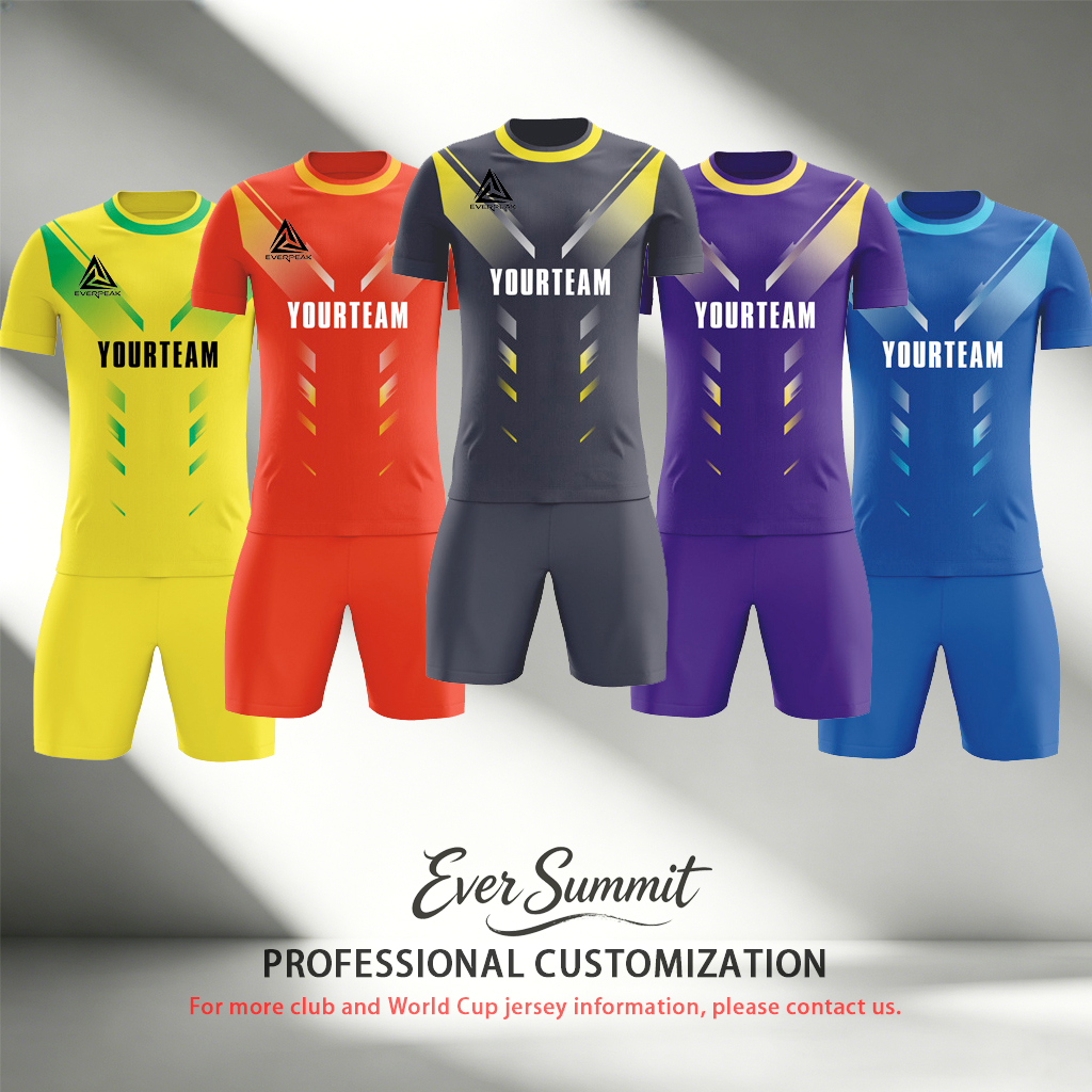 Custom Soccer Jersey Set Men Dark Grey Yellow Gradient Football Uniform with Shorts Personalized Name Number Breathable Quick Dry Kit