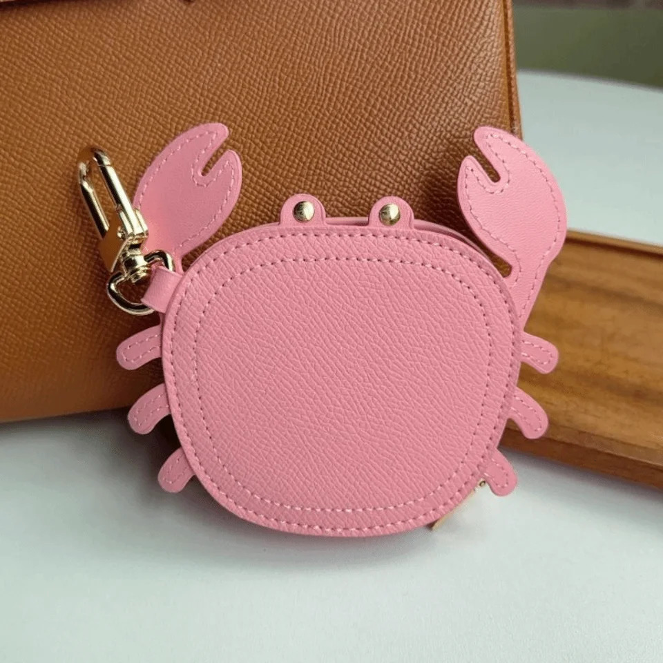 Cartoon Crab Coin Purse Keychain Zipper Small Purse Crab PU Leather Pendant Cute Backpack Hanger Earphone Bag Female 260522 - view 6