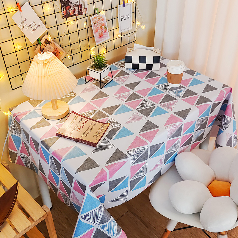 YL-38695 Custom PVC tablecloth, waterproof and oil-proof, desk decoration, dustproof tablecloth, coffee table mat