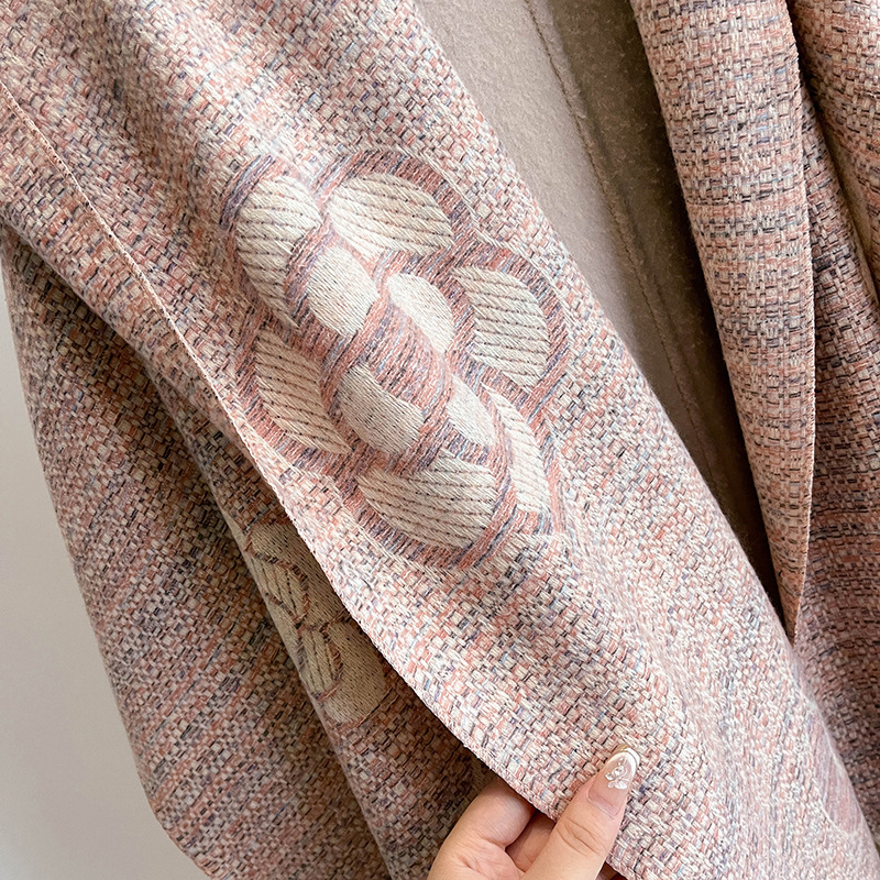 Designer Luxury Scarves For Men And Women Thick And Fashionable Camellia Scarves Multifunctional Shawls Dual-use High-end Warm Neck Classic Scarves