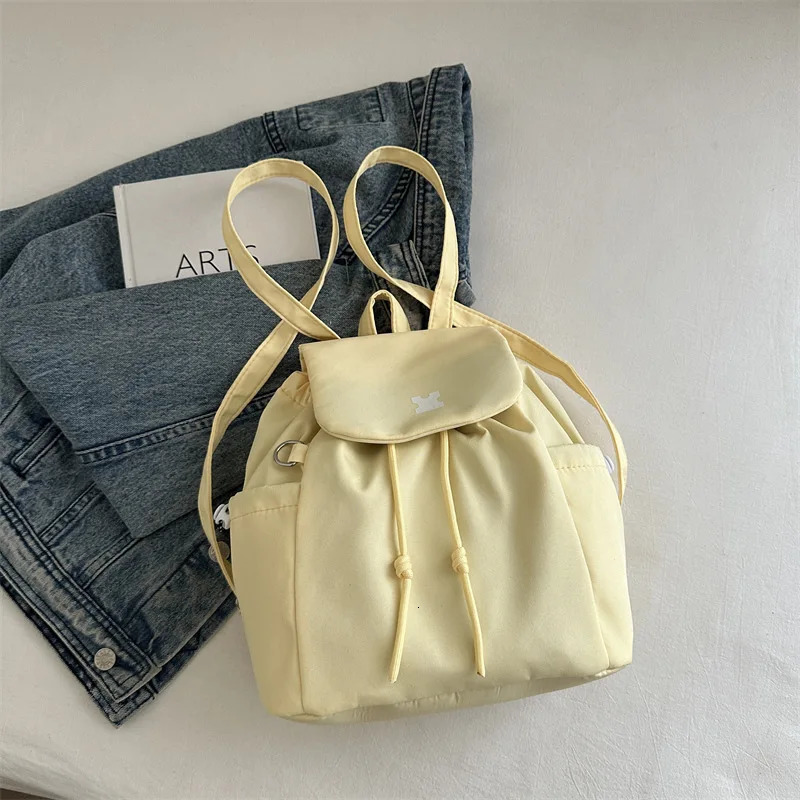Drawstring Fashion Large Capacity Backpack Versatile Checkered Casual Bag Minimalist Mini Commuting Backpack 260520