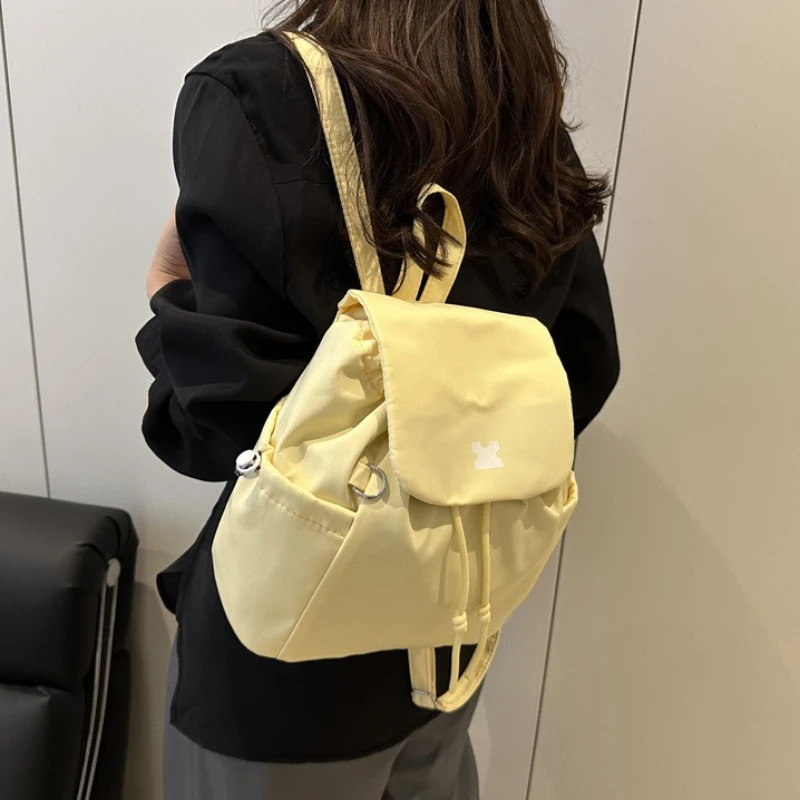 Drawstring Fashion Large Capacity Backpack Versatile Checkered Casual Bag Minimalist Mini Commuting Backpack 260520