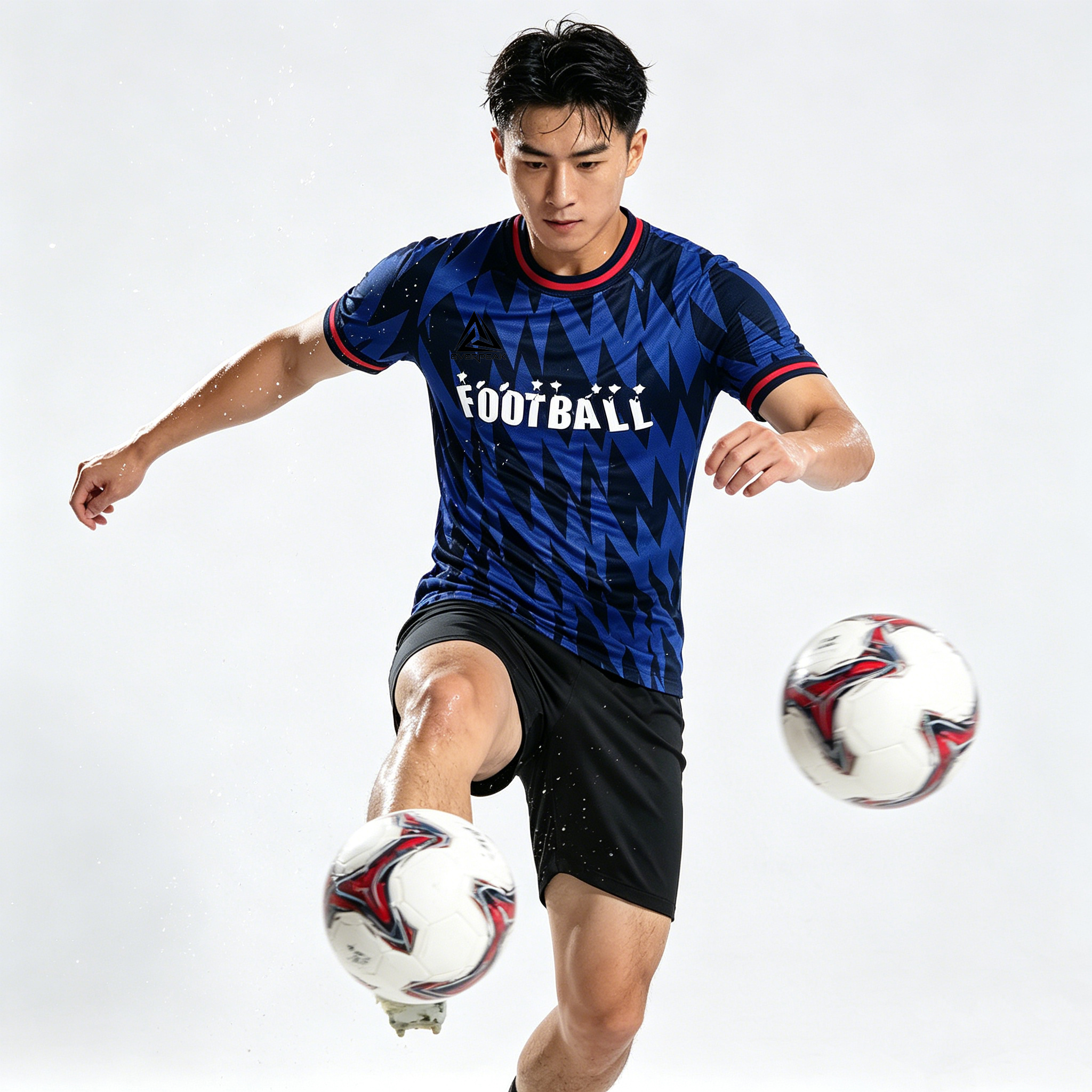 Custom Tiger Stripe Soccer Jersey Set Men Quick Dry Football Uniform with Shorts Customizable Team Name Number Logo for Sports - view 3