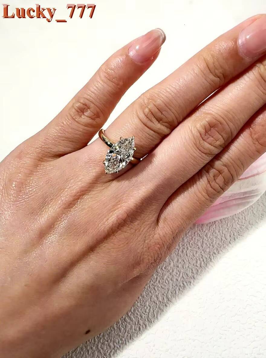 14K 18K IGI Certified Lab Grown Irregular Personalized Horse Eye Shaped Diamond Ring European American Style Womens Ring