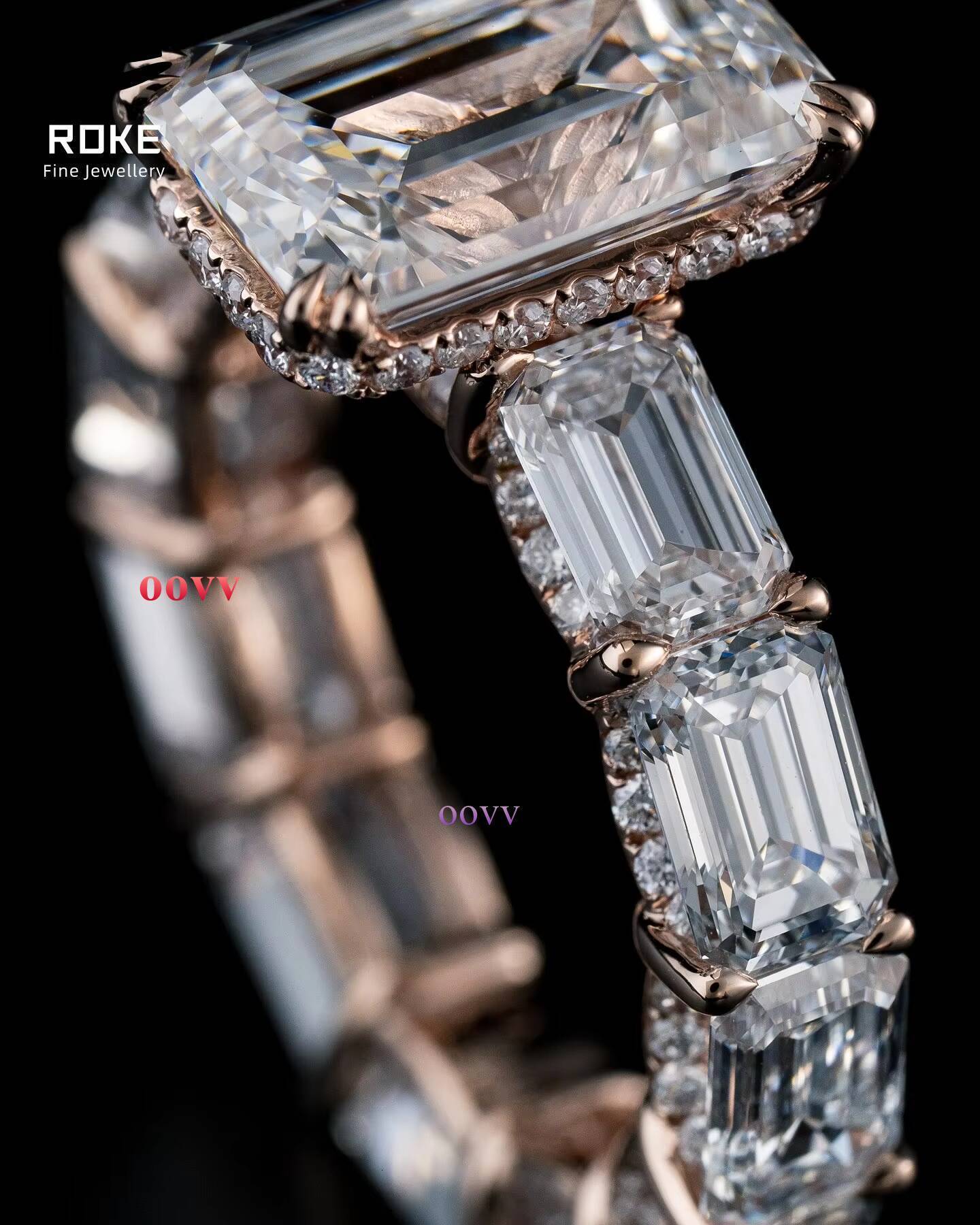 1-5CT Emerald Cut Lab Diamond Ring 9K-18K Gold/Platinum IGI Certified Bridal Jewelry for Women