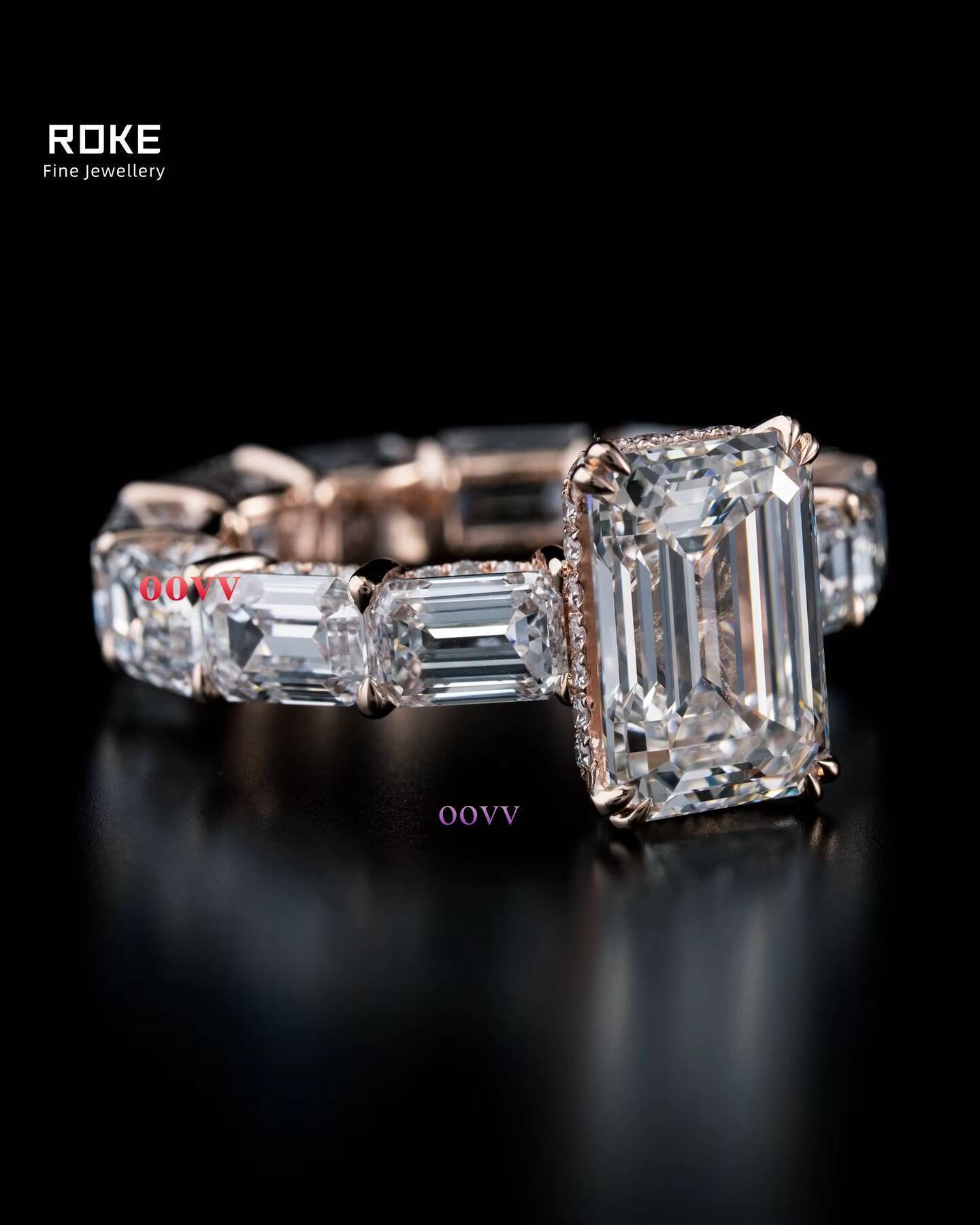 1-5CT Emerald Cut Lab Diamond Ring 9K-18K Gold/Platinum IGI Certified Bridal Jewelry for Women