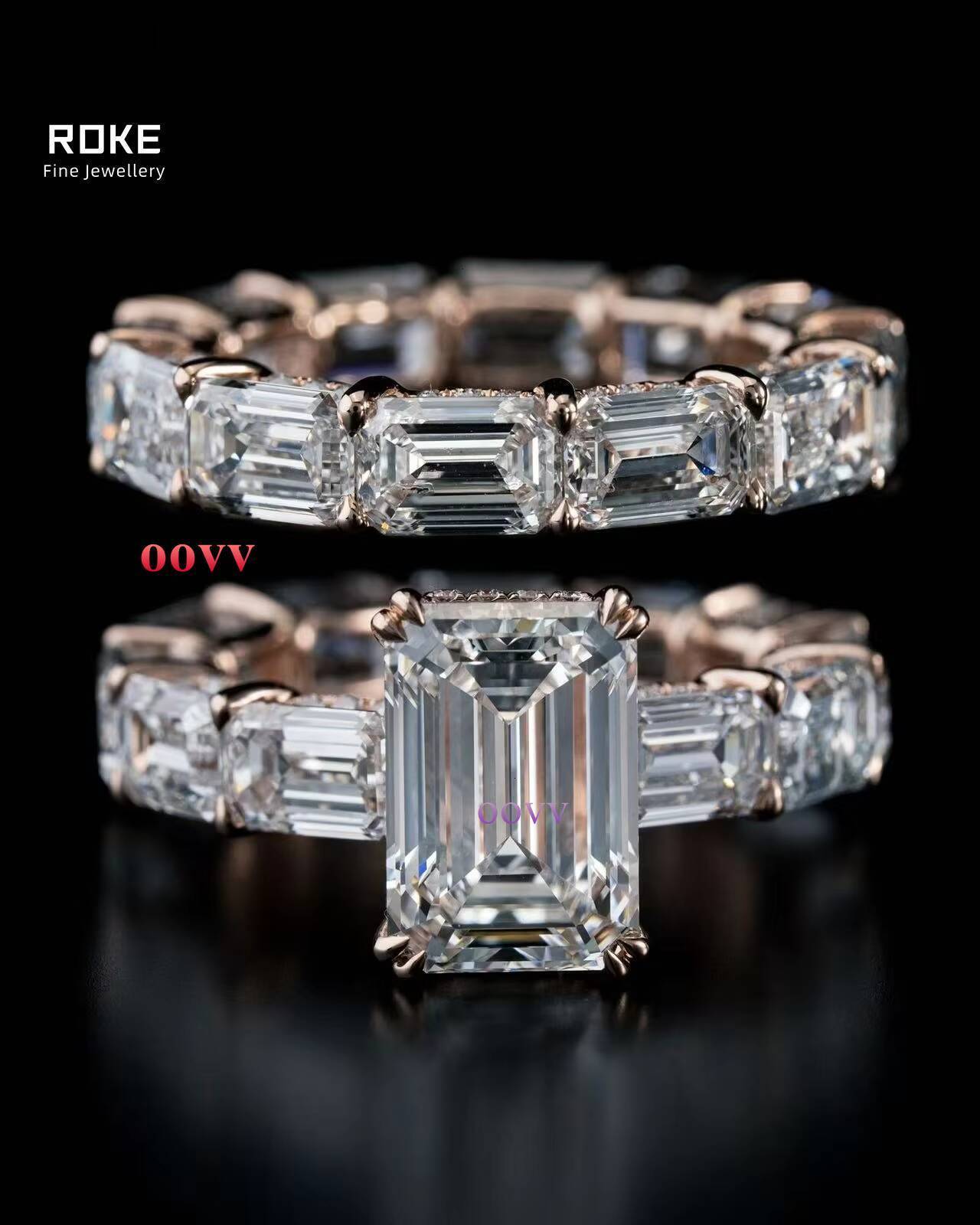 1-5CT Emerald Cut Lab Diamond Ring 9K-18K Gold/Platinum IGI Certified Bridal Jewelry for Women