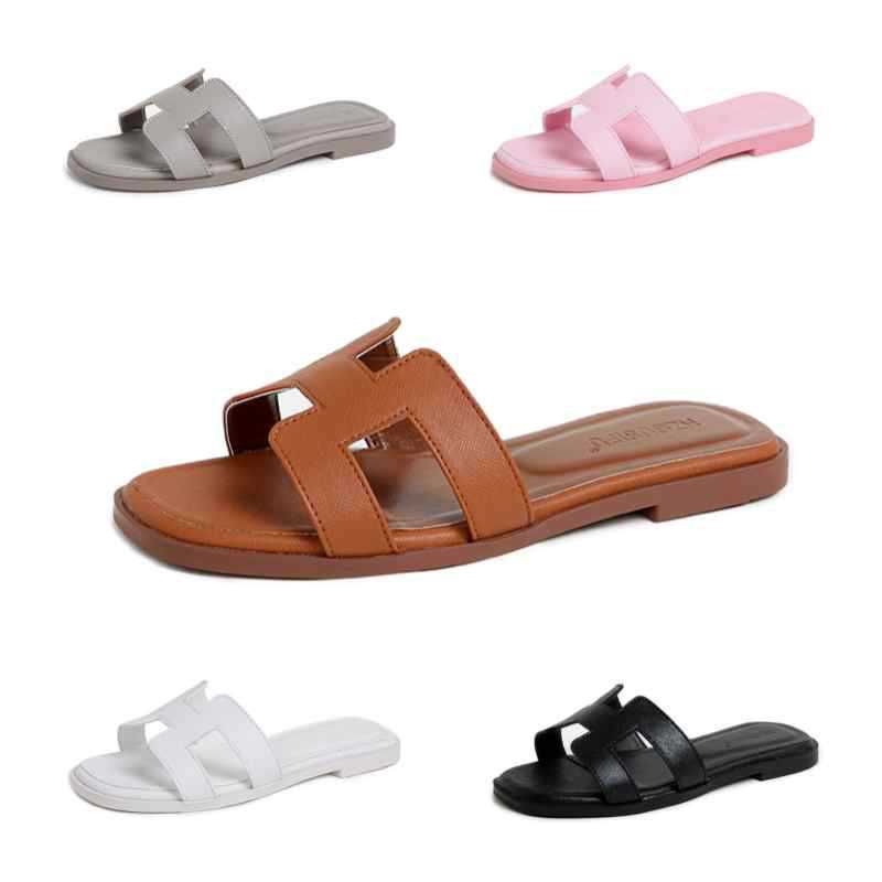 2026 new summer designer slippers for women fashionable and versatile for outdoor wear flat bottomed beach travel pink sandals plus size 34-43