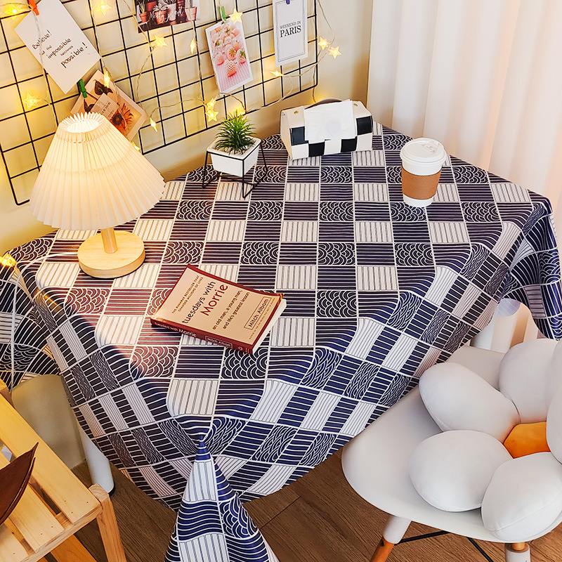 YL-38695 Custom PVC tablecloth, waterproof and oil-proof, desk decoration, dustproof tablecloth, coffee table mat