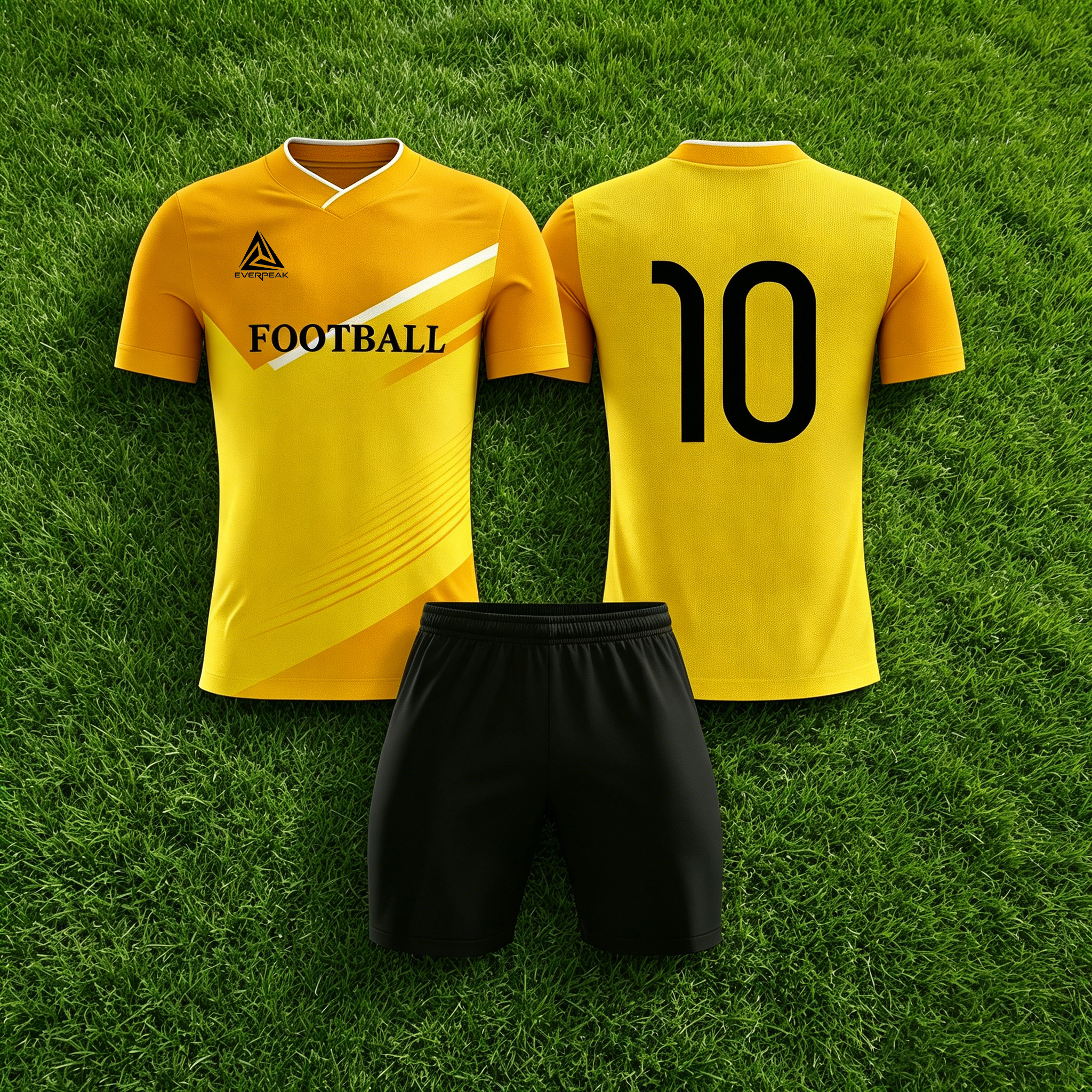 Custom Team Name Number Soccer Jersey Set Men Yellow White Geometric Football Uniform Quick Dry Team Training Sportswear for Adults - view 3