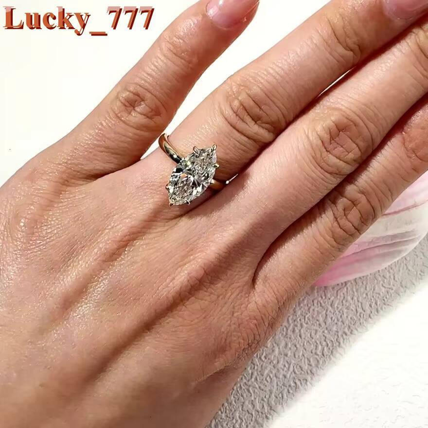14K 18K IGI Certified Lab Grown Irregular Personalized Horse Eye Shaped Diamond Ring European American Style Womens Ring