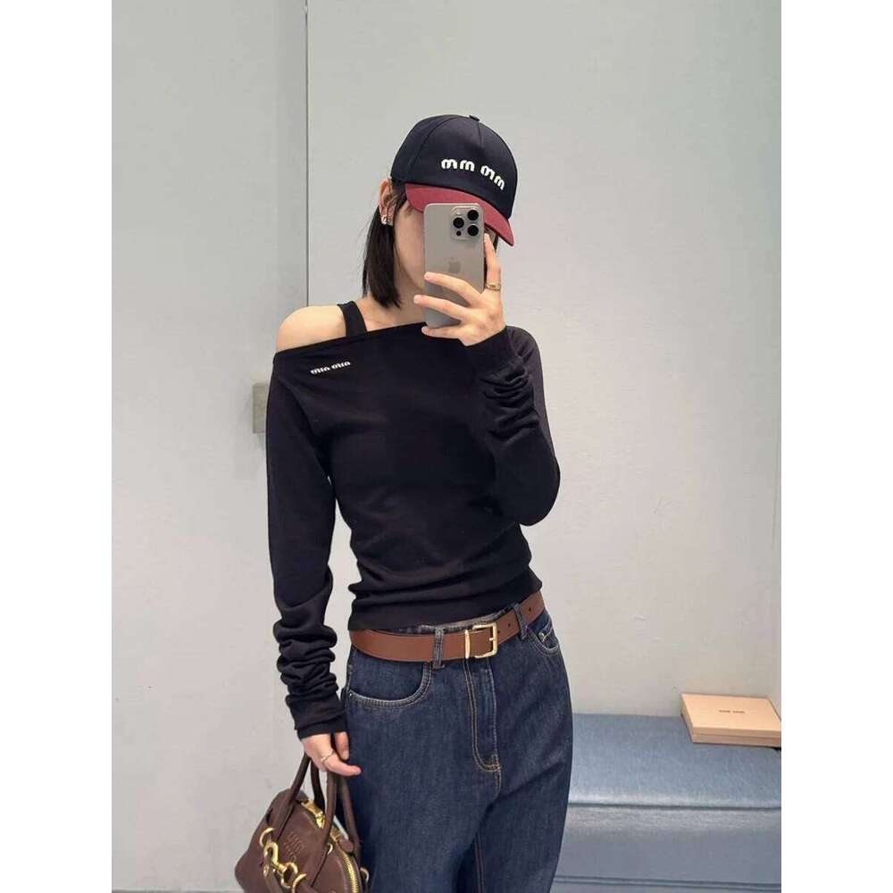 Early Spring New Arrival Slim Fit Round Neck Wool Off The Shoulder Long Sleeve Sweater For Women - view 3