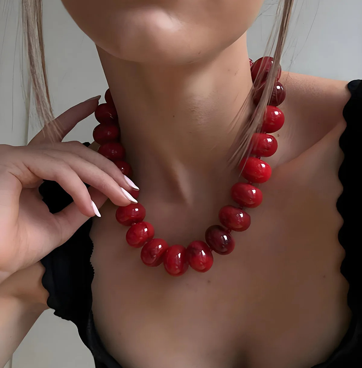 Bohemian Fashion Casual Dopamine Resin Bead Necklace Charms Chunky Jewelry Suitable for Women Daily Vacation Wear260521
